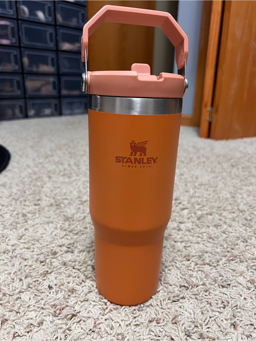 Stanley Orange Tumbler with Carry Handle